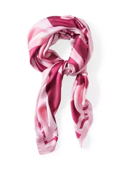 Tonal Swirls Poly Satin Square Scarf