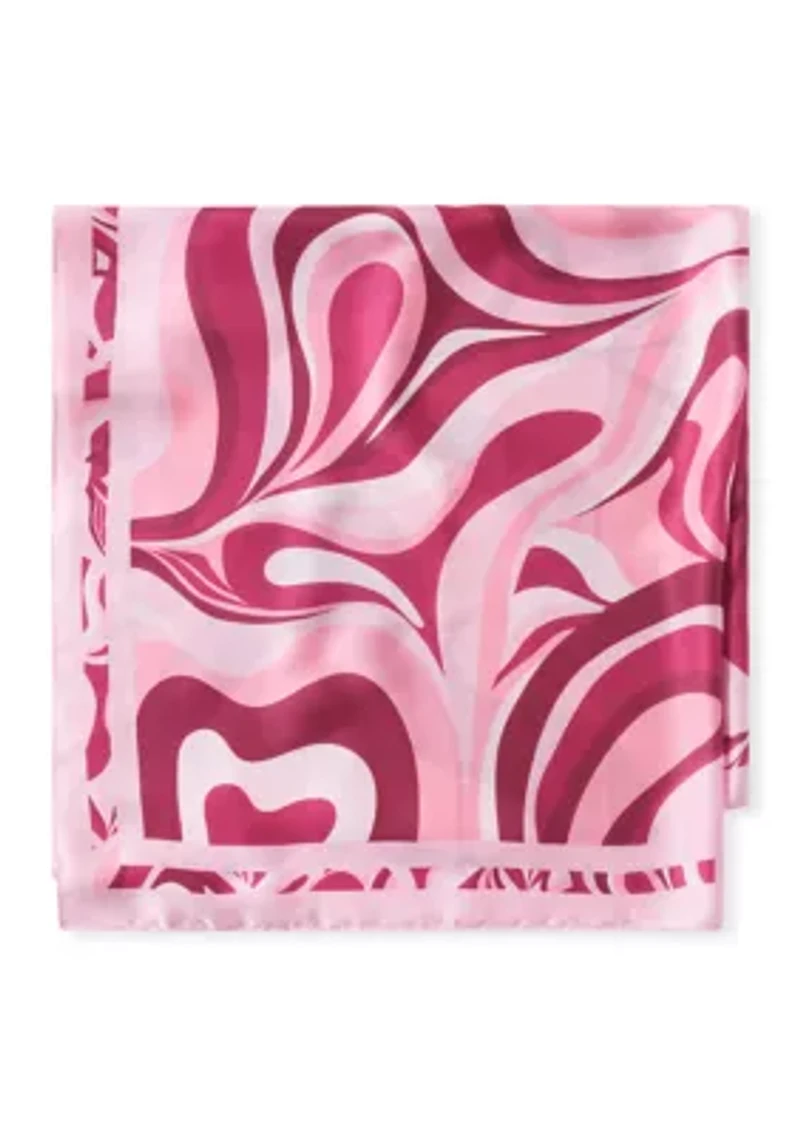 Tonal Swirls Poly Satin Square Scarf