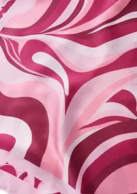 Tonal Swirls Poly Satin Square Scarf