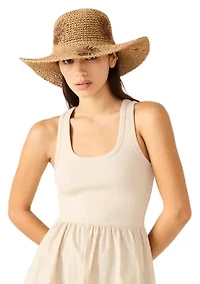 Floral Embroidered Straw Hat