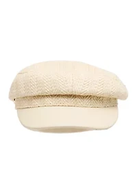 H-Russ Textured Straw Pull On Baker Boy Hat