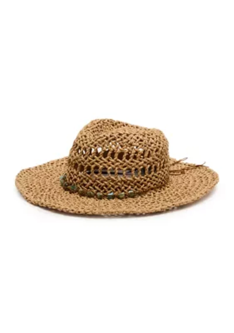 Kristy Beaded Trim Western Hat