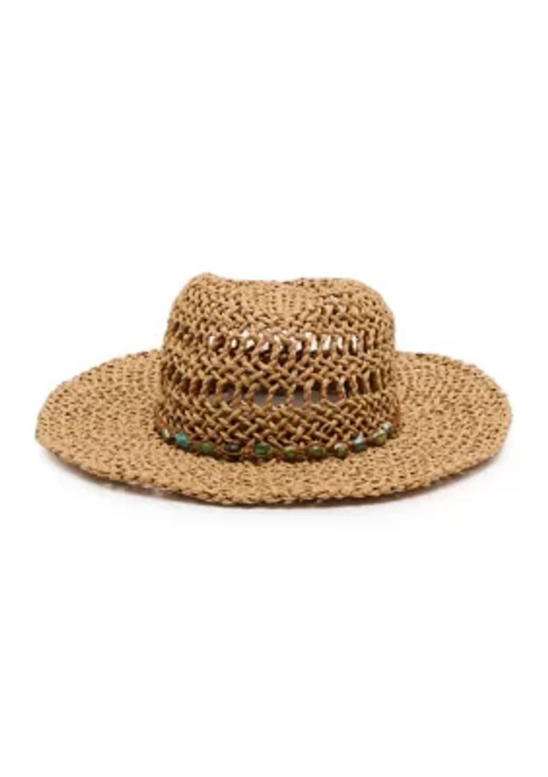 Kristy Beaded Trim Western Hat