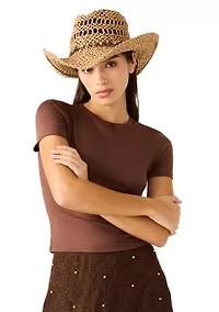 Kristy Beaded Trim Western Hat