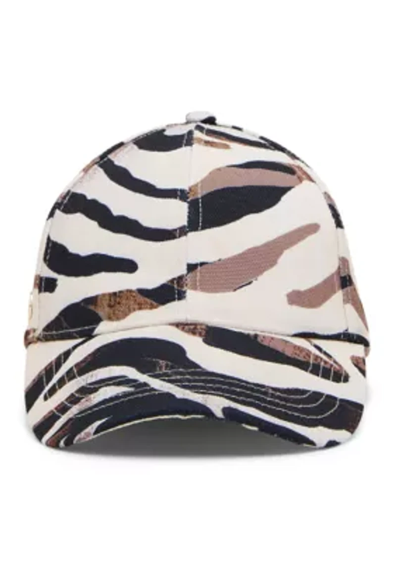 Thornberry Animal Print Linen Baseball Cap