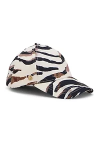 Thornberry Animal Print Linen Baseball Cap