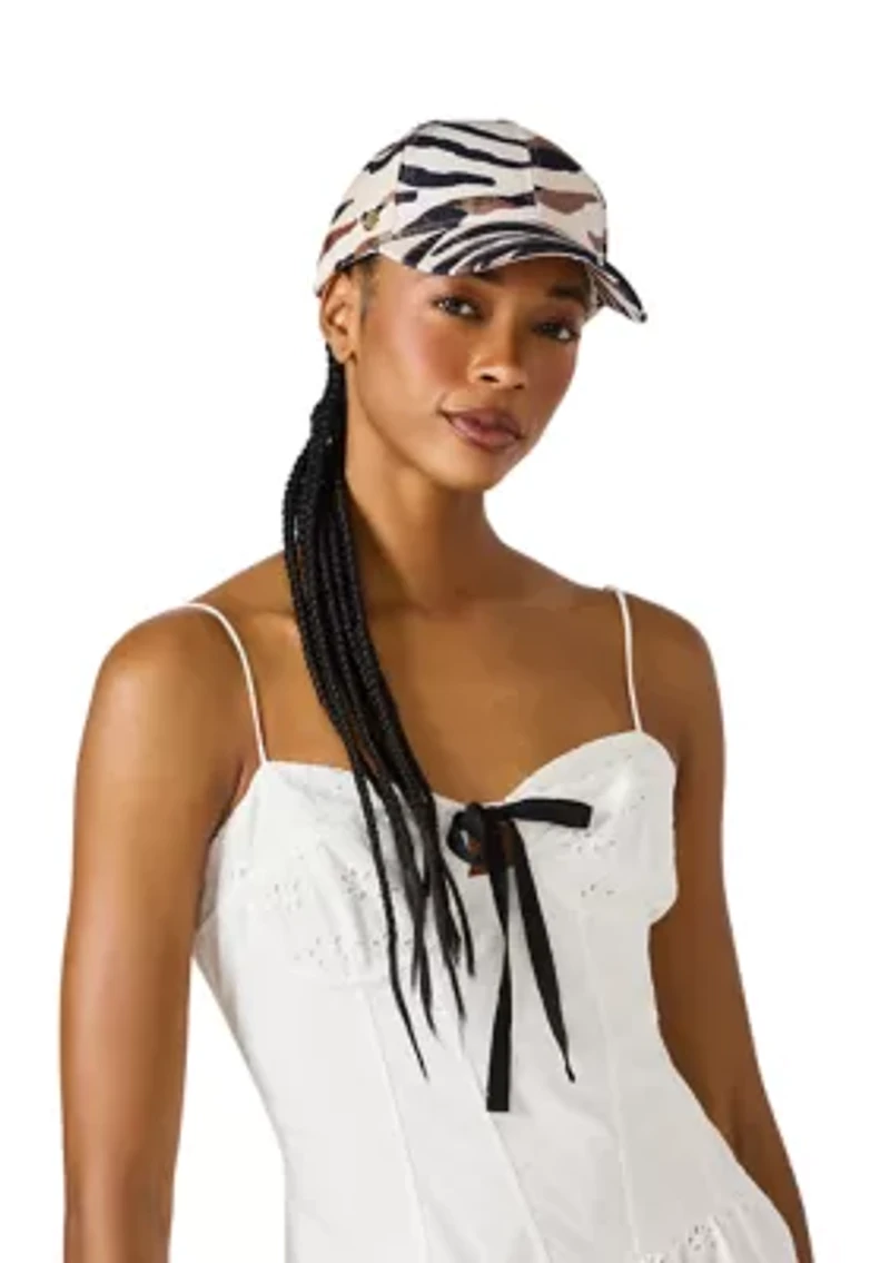 Thornberry Animal Print Linen Baseball Cap