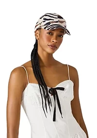 Thornberry Animal Print Linen Baseball Cap