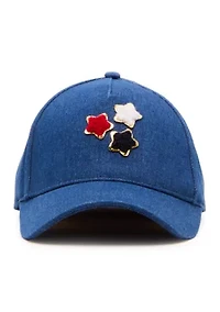 Denim Cap with Chenille Patches