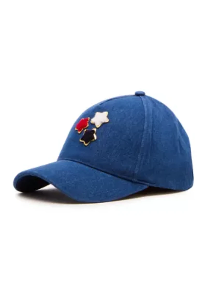 Denim Cap with Chenille Patches