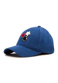 Denim Cap with Chenille Patches