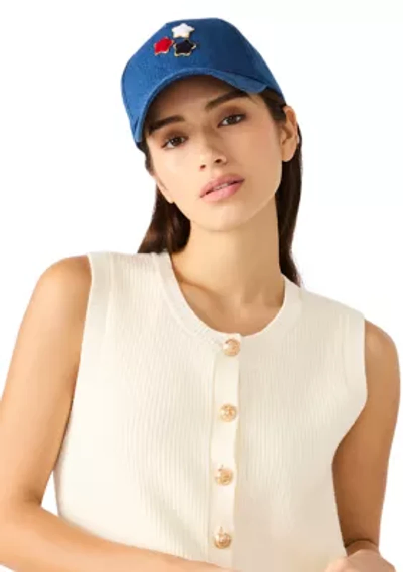 Denim Cap with Chenille Patches