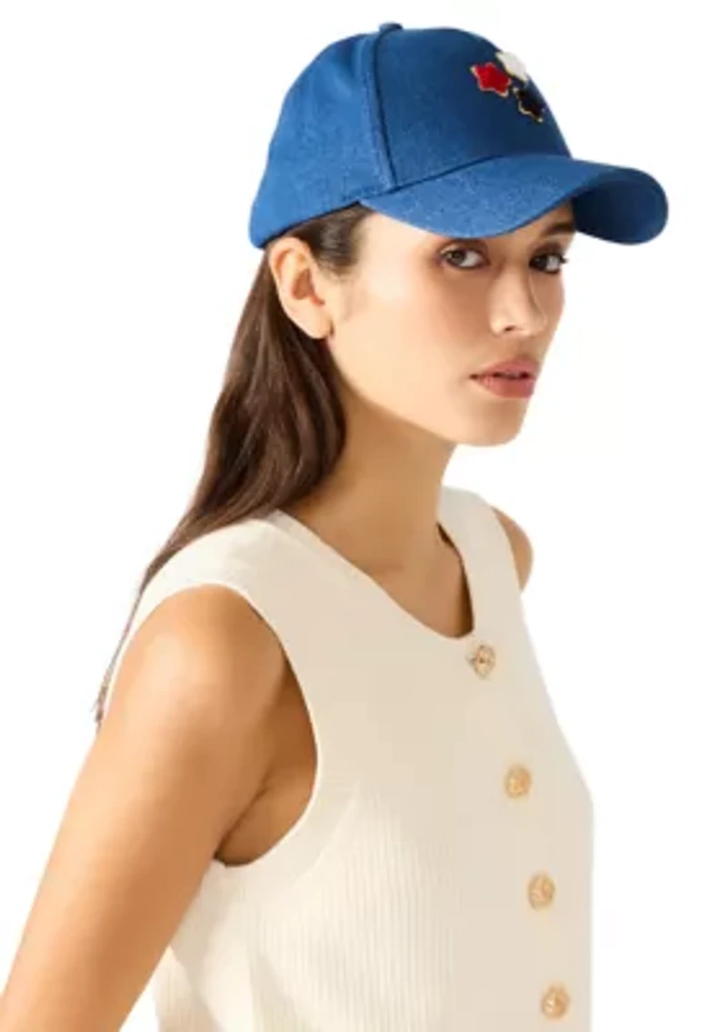 Denim Cap with Chenille Patches