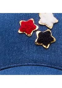 Denim Cap with Chenille Patches