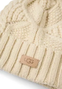 Cable Knit Beanie with Pom