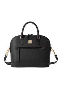 Saffiano Domed Zip Satchel