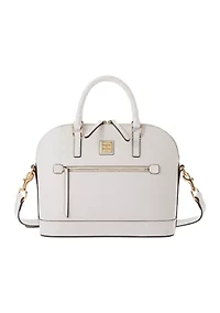 Saffiano Domed Zip Satchel