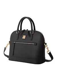 Saffiano Domed Zip Satchel