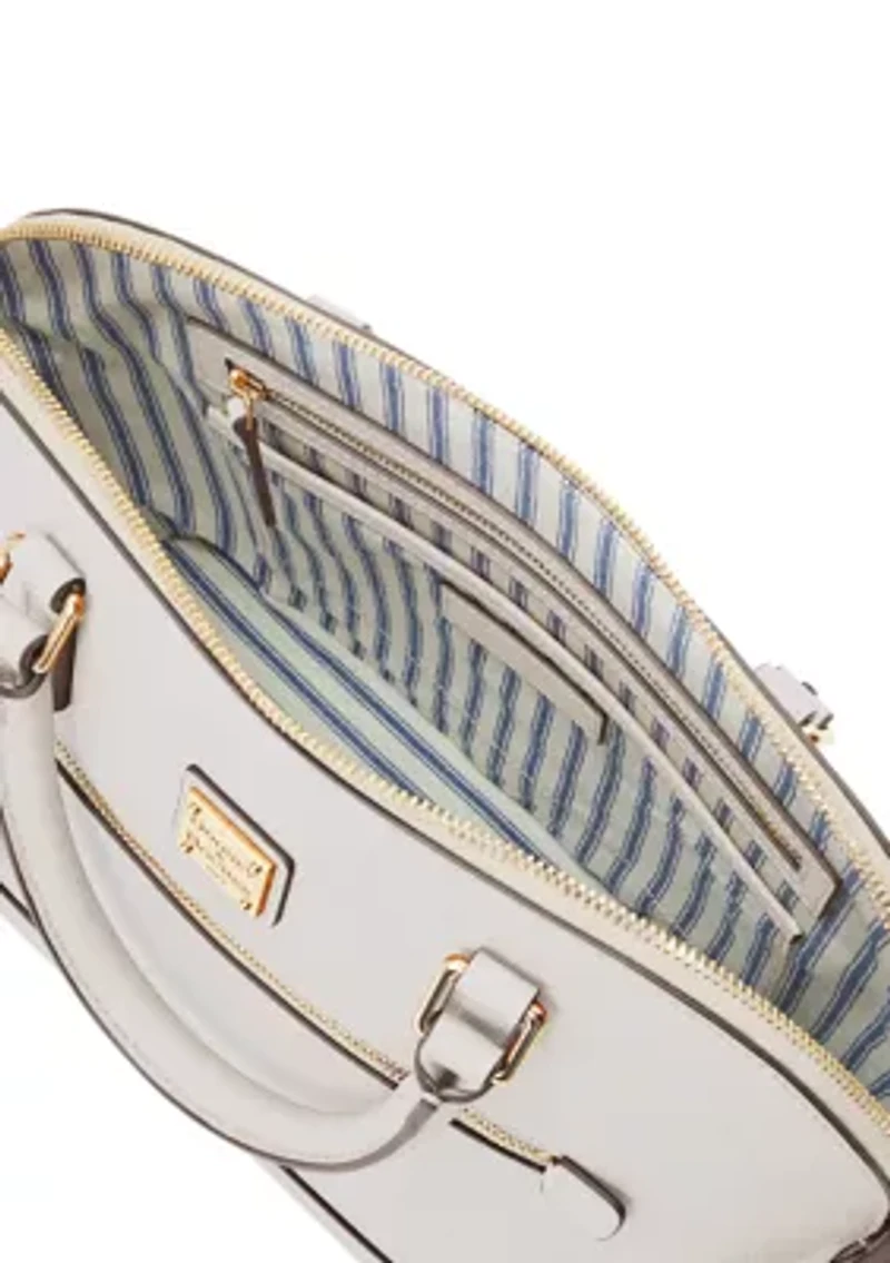 Saffiano Domed Zip Satchel