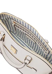 Saffiano Domed Zip Satchel