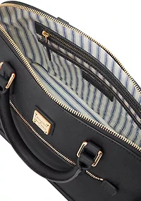 Saffiano Domed Zip Satchel