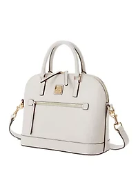 Saffiano Domed Zip Satchel