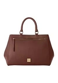 Saffiano Zip Satchel