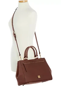 Saffiano Zip Satchel