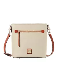 Pebble Leather Zip Front Crossbody