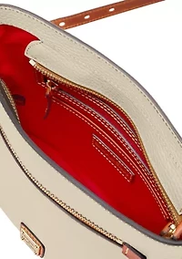 Pebble Leather Zip Front Crossbody