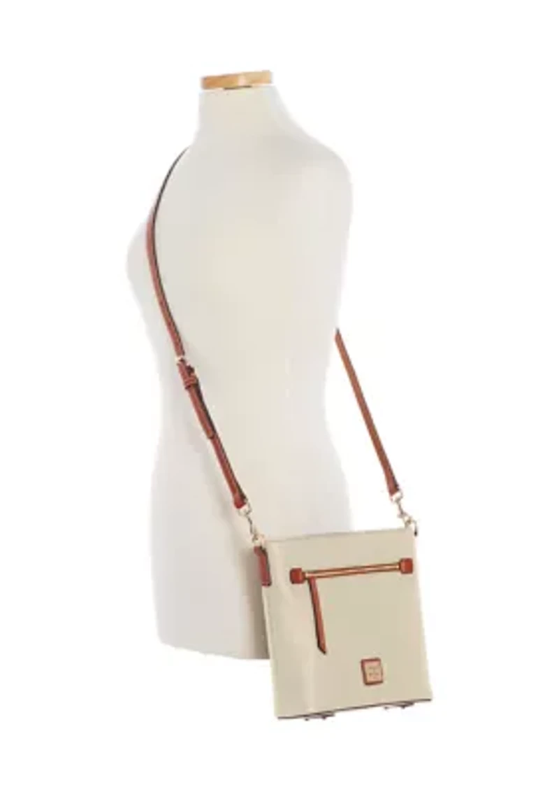 Pebble Leather Zip Front Crossbody