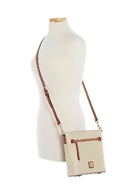 Pebble Leather Zip Front Crossbody