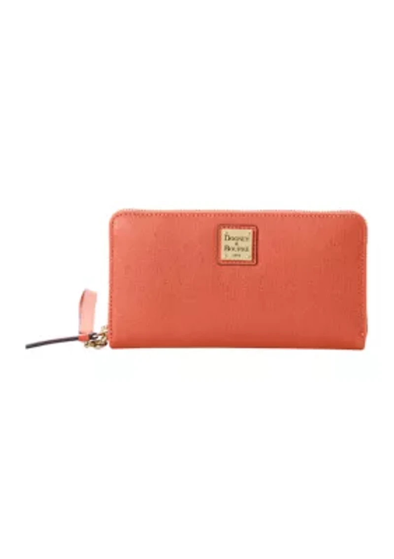Saffiano Large Zip Around Wristlet