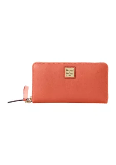 Saffiano Large Zip Around Wristlet