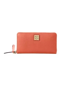 Saffiano Large Zip Around Wristlet