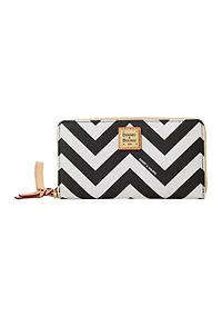 Chevron Large Zip Around Wristlet