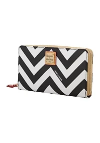 Chevron Large Zip Around Wristlet