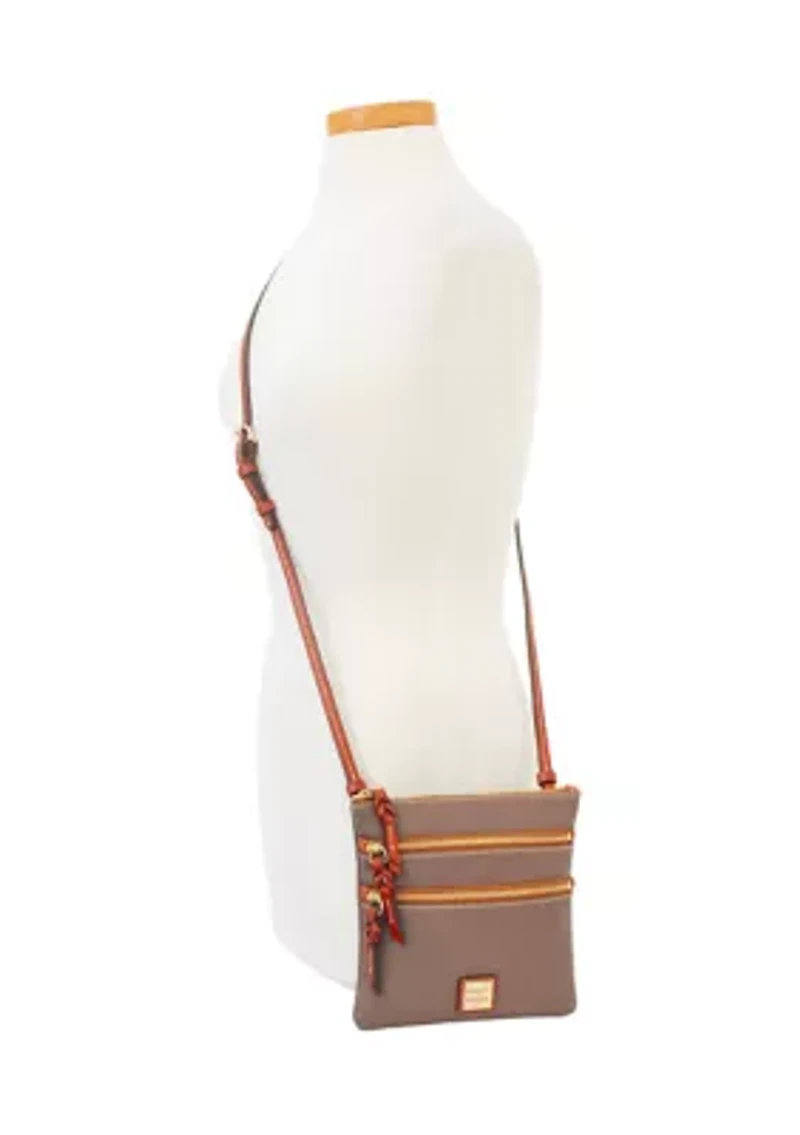 Pebble Grain Triple Zip Bag