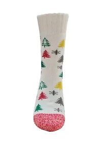 Xmas Lodge Tree Slipper Socks