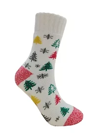 Xmas Lodge Tree Slipper Socks