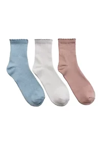 Ribbed Anklet Socks - Pack of 3