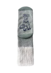 Crazy Cat Mom Slipper Socks