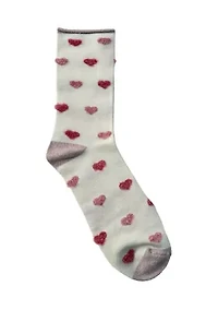 Raised Hearts Crew Socks