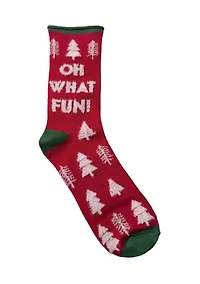 Oh What Fun Holiday Crew Socks