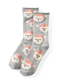 Santa Raised Feather Crew Socks