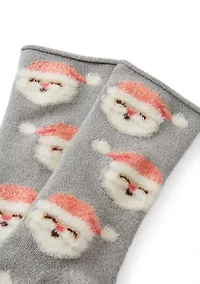 Santa Raised Feather Crew Socks