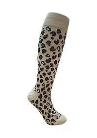 Skinergy Cheetah Print Compression Knee High Socks