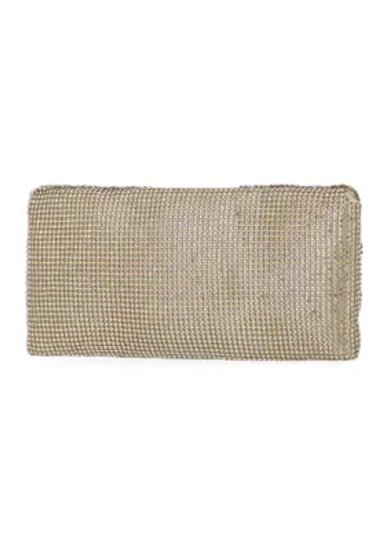 Hellene - Crystal Mesh Twisted Bow Clutch