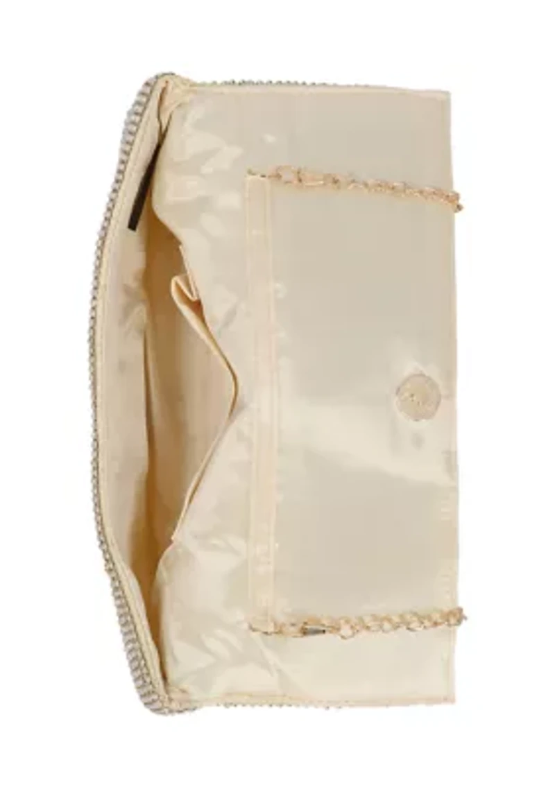 Hellene - Crystal Mesh Twisted Bow Clutch