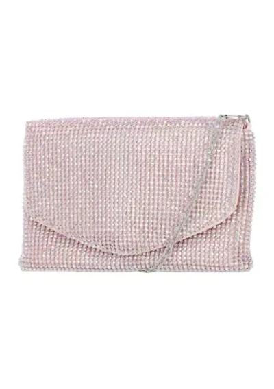 Raina  - V Flap Diamond Mesh Clutch